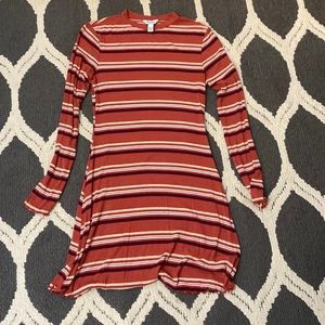 Orange striped Dress: Large